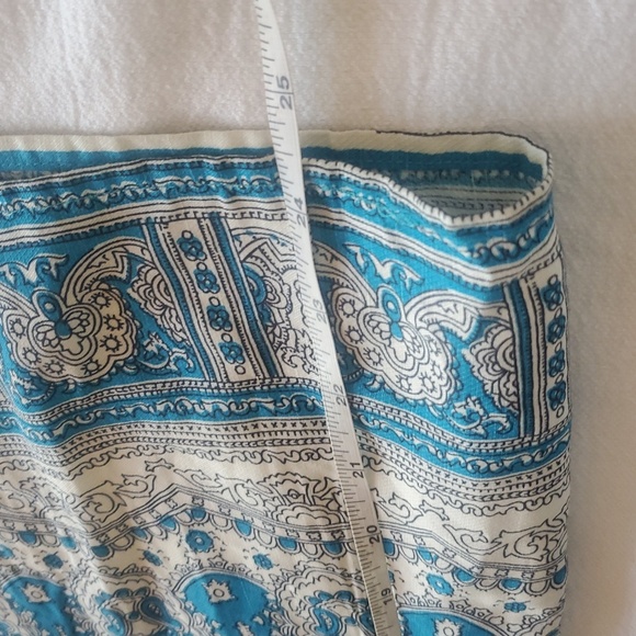 Feather Bone By Anthropologie Blue and White Patterned Lined Wide Leg Sz 6 Pants - Picture 6 of 16